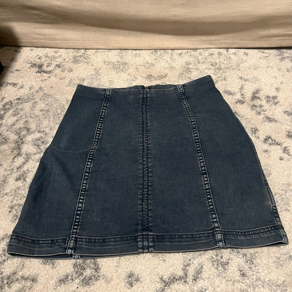 Free People Dark Blue Modern Femme Mini Skirt